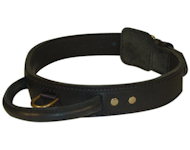 Tac-Black Leather Agitation Collar With Handle for Sharpei Tac-Black Leather Agitation Collar With Handle for Sharpei