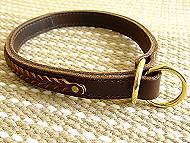 Shar Pei Gorgeous Wide 2 Ply Leather Choke Dog Collar