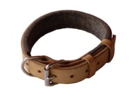 Shar Pei Padded Leather dog collar with thick felt- C24
