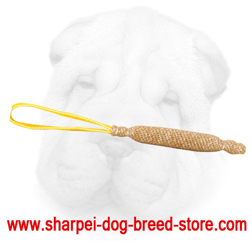 Jute Shar Pei Bite Tug Equipped with Long Handle