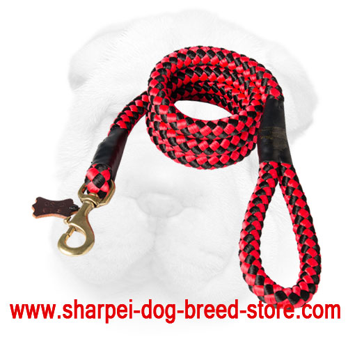 Durable Nylon Cord Shar Pei Leash [L20B#1042 Nylon cord dog leash