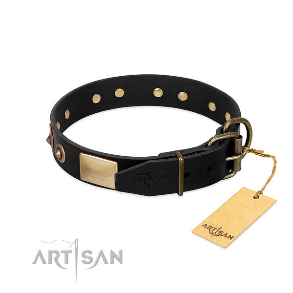 Strong traditional buckle on comfortable wearing dog collar