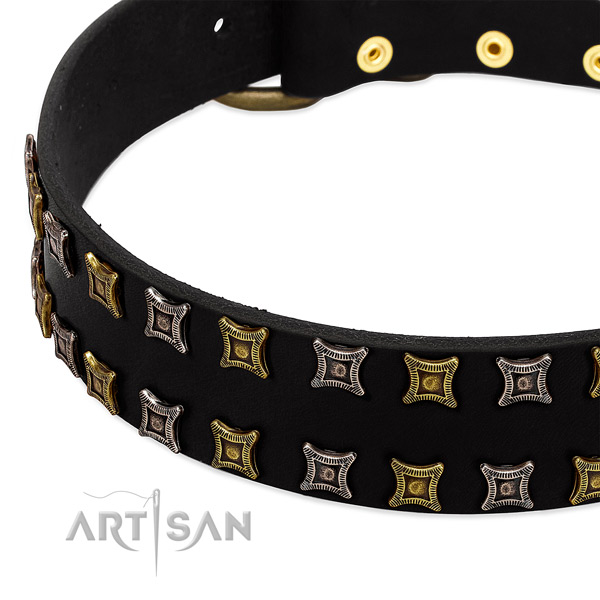 Top rate leather dog collar for your attractive doggie