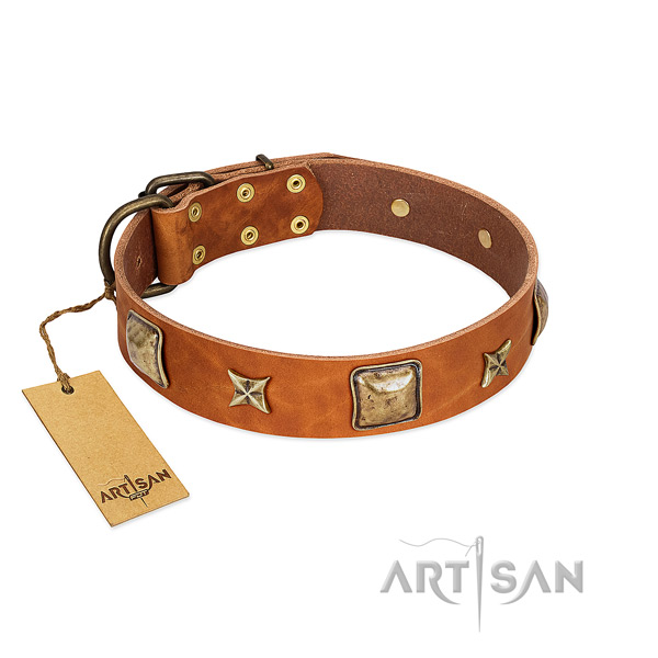 Fine quality full grain genuine leather collar for your pet