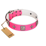 Light Pink Baby Pink Dog Collar Stars Star Dog Collar 